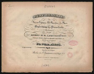 Fünf Gesänge für Mezzo=Sopran, Alt, Bariton oder Bass mit Begleitung des Pianoforte : Op: 13. ; 9tes Heft der Gesänge.