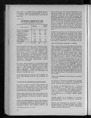 Tabelle 7: Die Ausländer in Hamburg am 27.5.1970 nach ihrem überwiegenden Lebensunterhalt