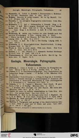 Geologie. Mineralogie. Petrographie. Vulkanismus (Nr. 787-1030)