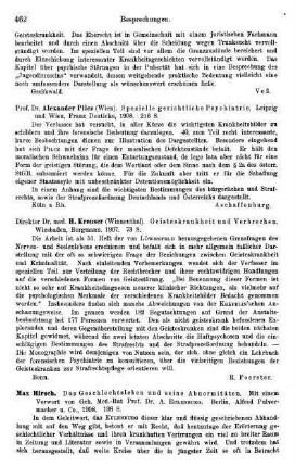 462, Alexander Pilcz. Spezielle Gerichtliche Psychiatrie. 1908
