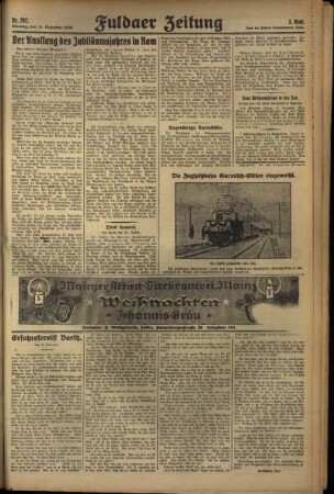 Dritte Ausgabe vom Dienstag, den 24. Dezember 1929.