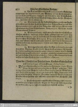 Von der Christlichen Freyheit, von Kirchen-Gebräuchen, und von dem freyen Mittel-Dingen (Adiaphoris)