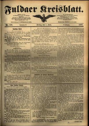 Ausgabe vom Freitag, den 07. Juni 1907.