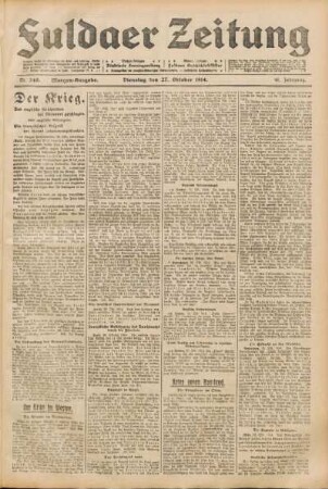 Ausgabe vom Dienstag, den 27. Oktober 1914.
