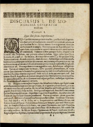 Caput I. Quot sint formae Imperiorum?
