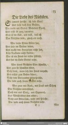 Die Liebe des Nächsten