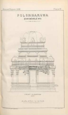 Plate IX. Polonnaruwa. Siva Déválé No 2. Front elevation