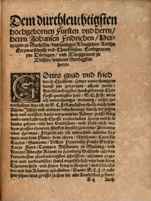 Von dem thewren Deudschen Fürsten Arminio : ein kurtzer auszug aus glaubwird. lat. Historien
