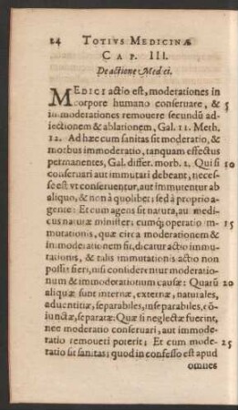 Cap. III. De actione Medici.