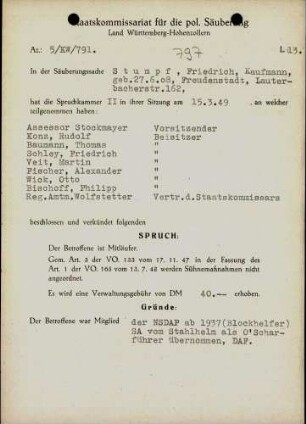 Stumpf, Friedrich