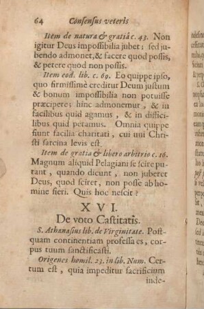XVI. De voto Castitatis.