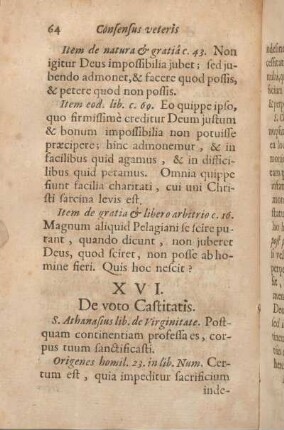 XVI. De voto Castitatis.