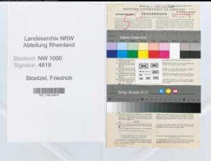 Entnazifizierung Friedrich Stoetzel, geb. 17.07.1889 (Steuergehilfe)