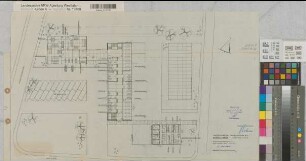 Burgsteinfurt (Steinfurt) Amtsgericht Grundriß Erdgeschoß 1960 1 : 200 40 x 66 Pause Staatshochbauamt Münster Regierung Münster Nr. 34022