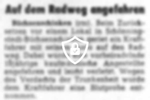 Auf dem Radweg angefahren