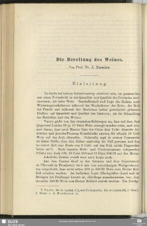 Die Bereitung des Weines