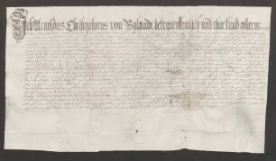 Instrumentum cautionis des Arnold Christoph von Byland.