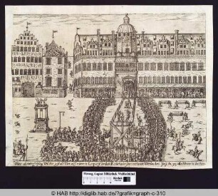 Enthauptung in Leipzig 1593 vor dem Rathaus.