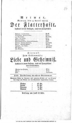 Liebe und Geheimniß