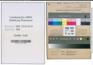 Entnazifizierung Carl Grafer , geb. 26.03.1875 (Einzelhaendler)