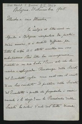 Brief an Ferruccio Busoni : 21.11.1905
