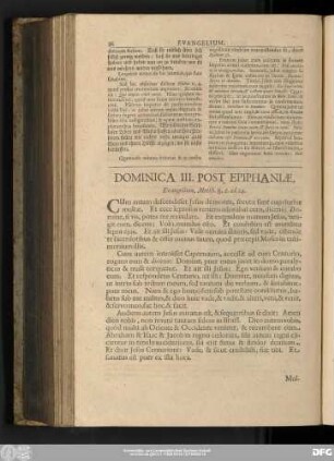 Dominica III. Post Epiphaniae, Evangelium, Matth. 8. 1. ad 14.