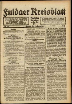 Ausgabe vom Montag, den 16. Dezember 1918.