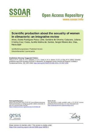 Scientific production about the sexuality of women in climacteric: an integrative review