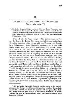 29. Die revidierte Lutherbibel des Halleschen Waisenhauses. [*)]