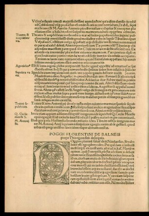 Poggii Florentini De Balneis prope Thuregum sitis descriptio.