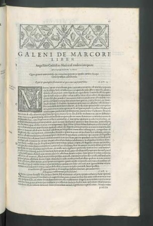 Galeni de marcore liber