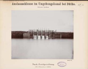 Dortmund-Ems-Kanal. Auslassschleuse im Umgehungskanal, Düthe: Ansicht nach der Fertigstellung