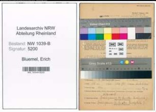 Entnazifizierung Erich Bluemel , geb. 09.11.1905 (Arbeiter)