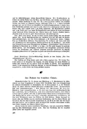 Zur Reform der deutschen Schule