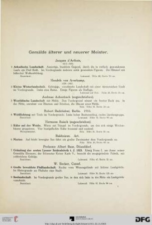 Gemälde älterer und neuerer Meister (Nr. 1-286)