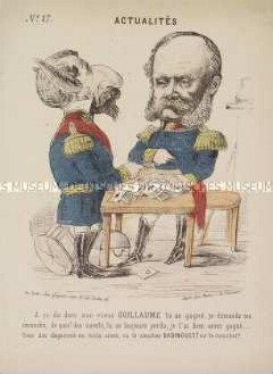 Actualités (17). A ça dis donc mon vieux Guillaume - Karikatur auf Napoleon III. und Wilhelm I.
