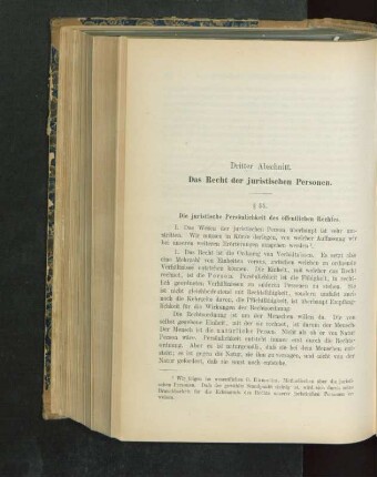 Dritter Abschnitt. Das Recht der juristischen Personen
