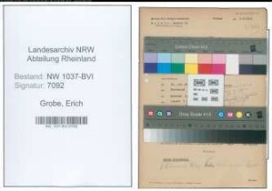 Entnazifizierung Erich Grobe , geb. 02.12.1901 ()