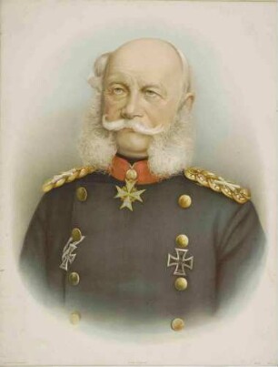 Kaiser Wilhelm I., König von Preußen in Uniform mit Orden pour le mérite, Brustbild in Halbprofil