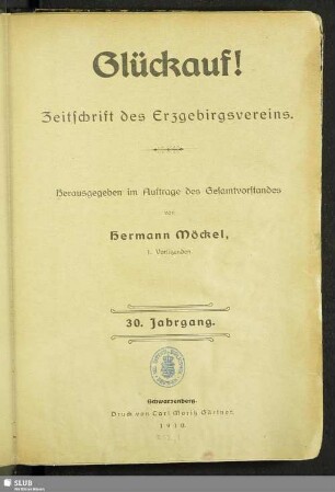 30.1910: Glückauf : Zeitschrift des Erzgebirgsvereins