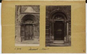 St. Georg, Schlettstadt. St. Fides, Schlettstadt: Ansichten Portale (aus: Skizzen- und Fotoalbum 7)