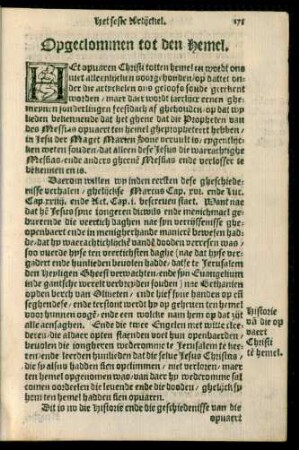 Opgeclommen tot den Hemel.