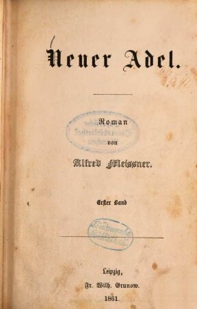 Neuer Adel : Roman, 1