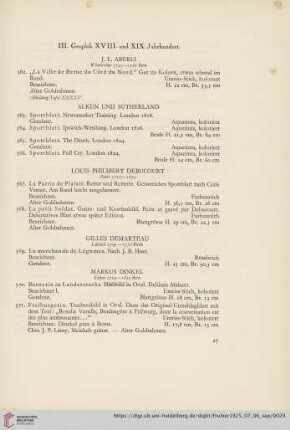 III. Graphik XVIII. und XIX. Jahrhundert (Nr. 562 - 587)