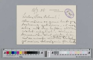 Briefkarte an Richard Dehmel