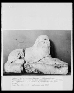 Mähnensphinx Amenemhet' III aus EL-Kab