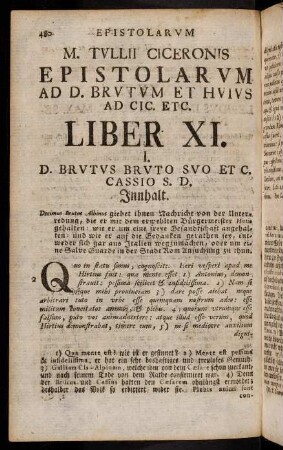 480-516, M. Tullii Ciceronis Epistolarum Ad D. Brutum Et Huius ad Cic. Etc.