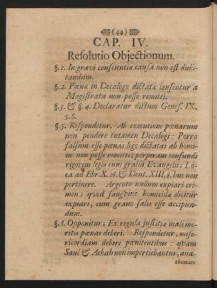 Cap. IV. Resolutio Obiecctionum.