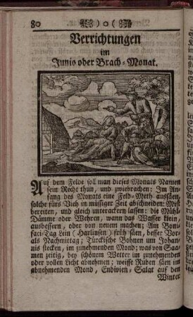 Verrichtungen im Junio oder Brach-Monat.