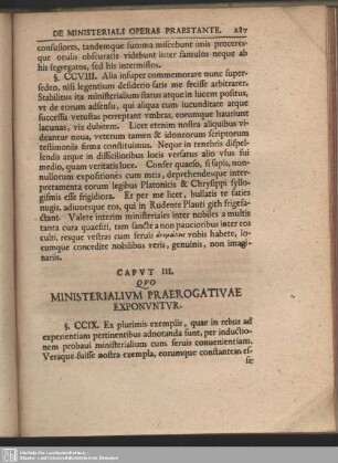 Caput III. Quo Ministerialium Praerogativae Exponuntur
